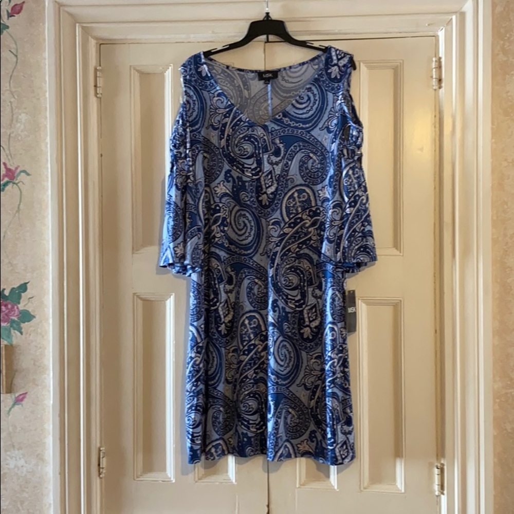 Cold Shoulder Blue Dress